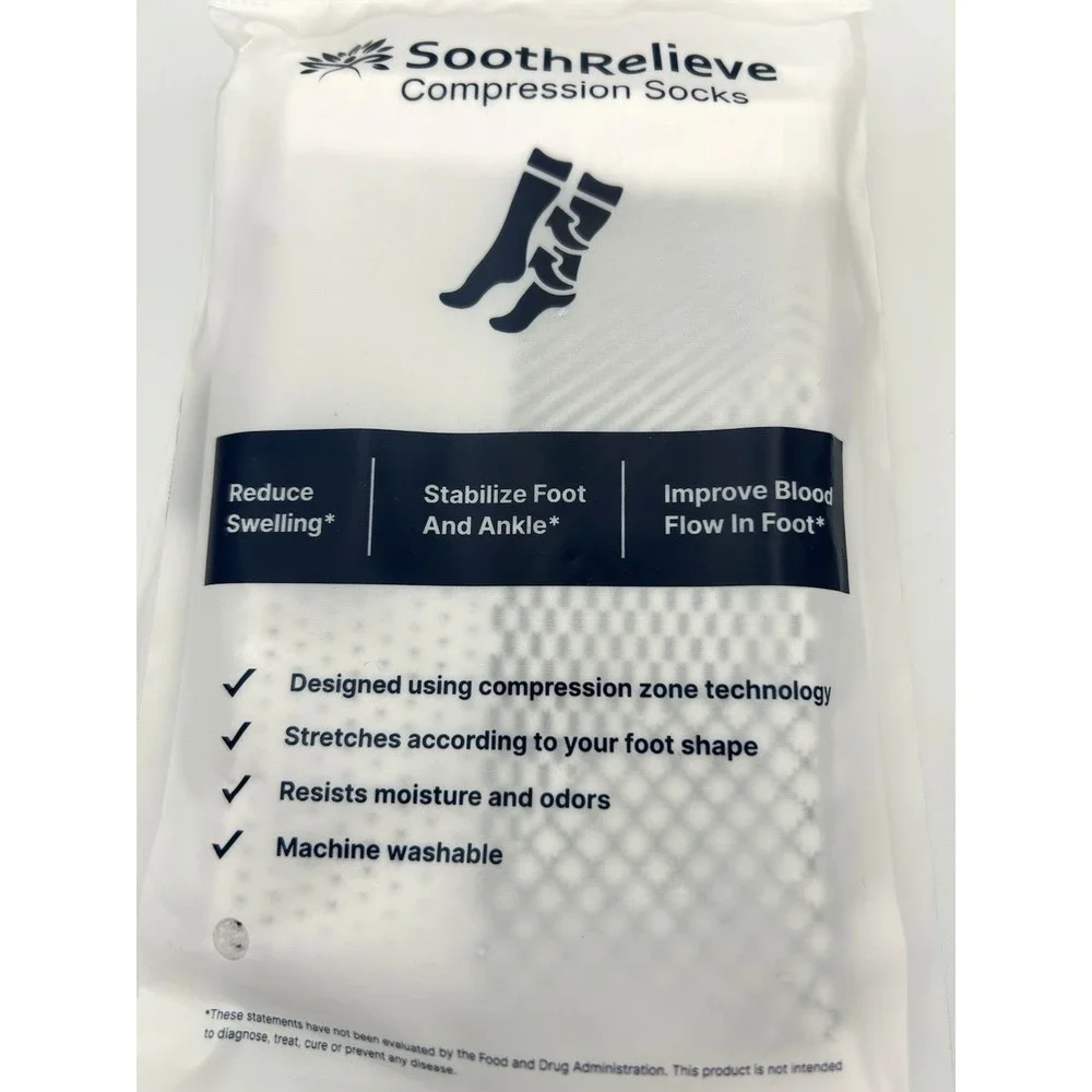 SoothRelieve Compression Socks Size L Set of 2 Reduce Swelling Stabilize Foot